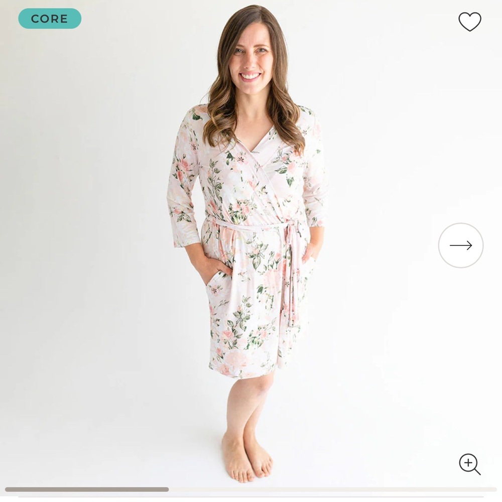 Posh Peanut Pink and White Floral Robe Sleepwear